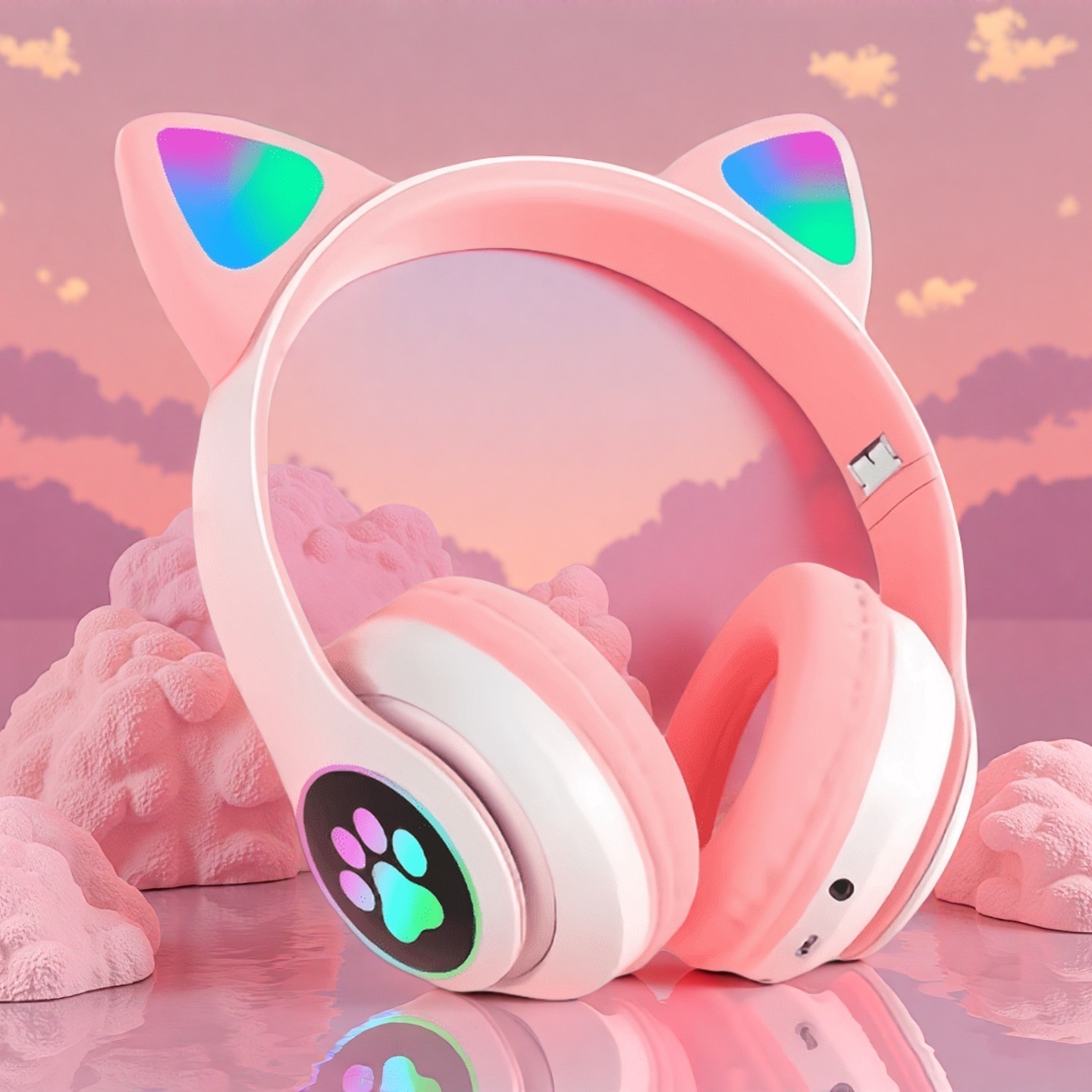 หูฟังไร้สายลายหูแมวน่ารัก พร้อ - Wired Earphone Lightning บทวิจารณ์และราคา